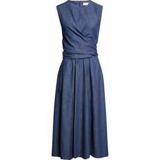 Altuzarra Penny Draped Denim Dress in Titan at Nordstrom, Size 10 Us