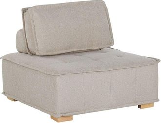 Beliani Beliani - Fabric 1-Seat Section Beige Polyester Solid Wood Legs Tibro