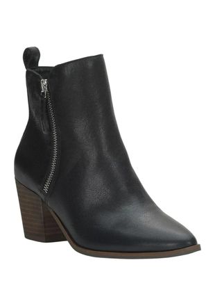 Lucky Brand Bidelia Boots Womens Black Leather Block Heel Bootie Lion903