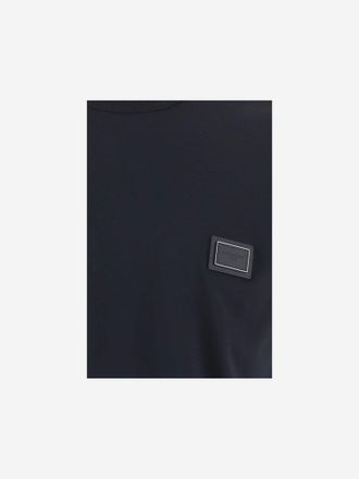 Dolce & Gabbana Mens Cotton T-Shirt With Patch Navy T-Shirts And Polos