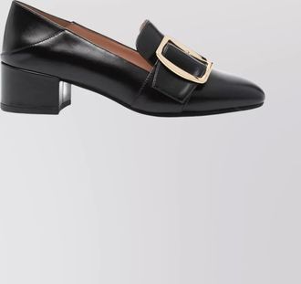 Bally leather block heel loafers