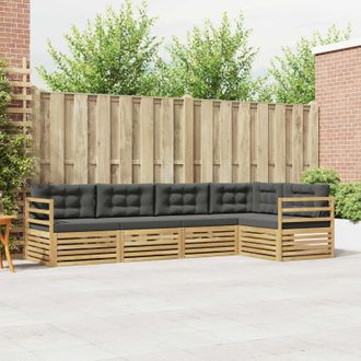 vidaXL Vidaxl Set Di Divani Da Esterno 5 Pz Bianco E Antracite Poliestere