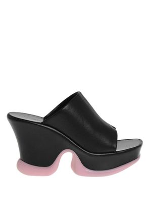 Stella McCartney Black Leather Shroom Heels