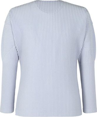 Homme Pliss&eacute; Issey Miyake MC September fine-ribbed T-shirt - men - Polyester - 4 - Blue