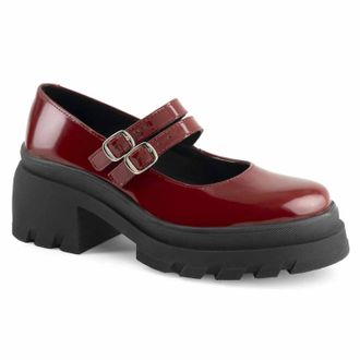 Andrea Womens Patent Platform Mary-Jane Shoes In Red