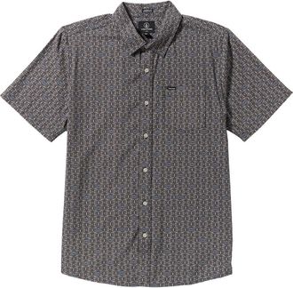 Volcom Scaler Stone Short Sleeve Button-Up Shirt in Midnight Blue at Nordstrom, Size X-Large