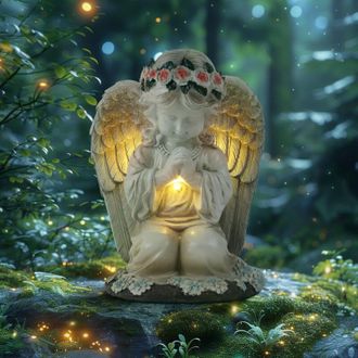 OEM Luces Solares De &Aacute;ngel, L&aacute;mpara Solar De &Aacute;ngel Rezando, Escultura De &Aacute;ngel De Hadas, Iluminaci&oacute;n Solar Para Cementerio, Decoraci&oacute;n De Jard&iacute;n Exterior 