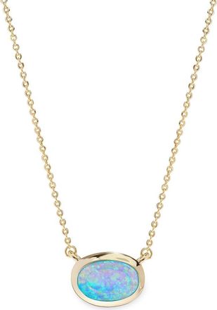 Melinda Maria Shes a Boss Lab Created Opal Pendant Necklace in Gold-Blue Opal at Nordstrom