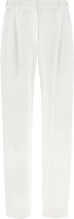 Brunello Cucinelli Straight Trousers, female, White, XS, Sartorial Baggy Trousers