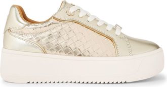 Kurt Geiger Womens Lighter Weave Sneakers - Gold - Size UK 3