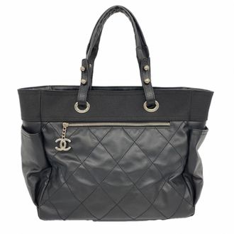 Chanel Black Canvas Tote Bag (Pre-Owned)