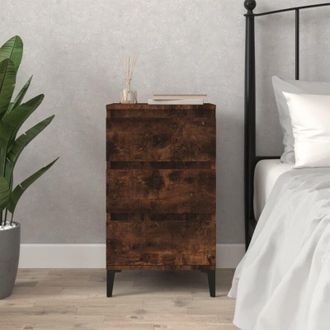 vidaXL Bedside Cabinet Smoked Oak 40x35x70 cm Engineered Wood Vidaxl