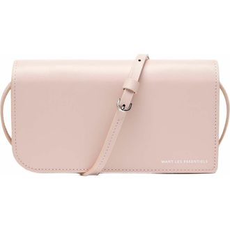 Want Les Essentiels Arch Smooth Leather Wallet On Strap in Blush at Nordstrom