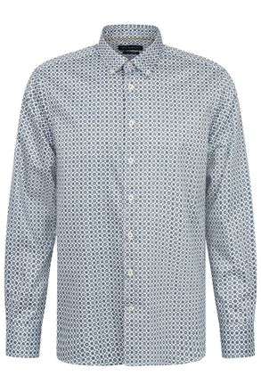 Bugatti Langarmhemd BUGATTI, Herren, Gr. M, Normalgr&ouml;ssen, blau (320, hellblau), 100% Baumwolle, gebl&uuml;mt, normal, eckige 2-Knopf-Manschette, Hemden Langarmhem