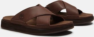 Timberland Sandale TIMBERLAND CASCO COVE SLIDE SANDAL, Herren, Gr. 41,5, dk brn f grain, Leder, Schuhe Sandale, aus Timberland Premium Leder