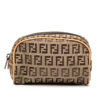 Fendi Pre-owned Fendi Zucchino Canvas Pouch Ladies N7D65GV84R1NU36D