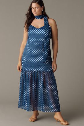 Maeve Sleeveless V-Neck Tiered Scarf Midi Dress
