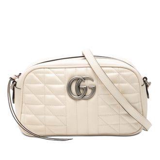 Gucci Tweedehands Kleine Gg Marmont Matelass&eacute; Leer Aria Crossbody
