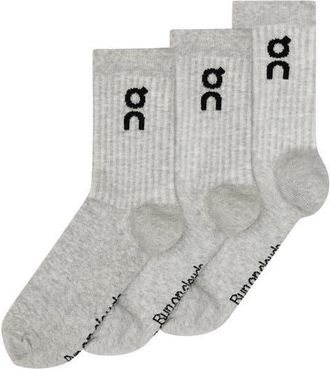 On 3-Pack Cotton Blend Logo Crew Socks in Heather Gray at Nordstrom, Size Medium
