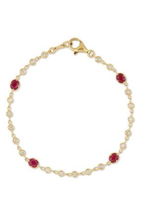 Bony Levy 18K Gold El Mar Ruby & Diamond Tennis Bracelet in 18Ky Gold at Nordstrom, Size 7