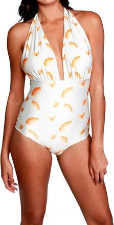 Sauipe Swimwear Fernande Halter One Piece Swimsuit In Ginkgo Ivory