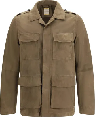D&acute;Amico Mens Suede Jacket Liberosuede Brown Goatskin (hircus Goatskin)