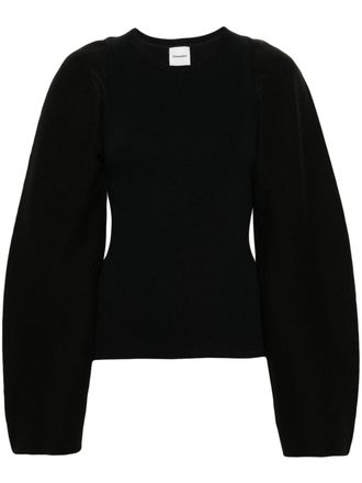 Nanushka Top Yarah a strati - Nero