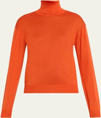Saint Laurent Cashmere-Silk Turtleneck Sweater