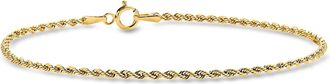 RS Pure by Ross-Simons Italian 1.5mm 10kt Yellow Gold Rope-Chain Bracelet