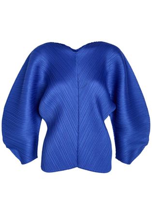 Pleats Please Issey Miyake Pleated Sculpted Woven top - Blue - One Size