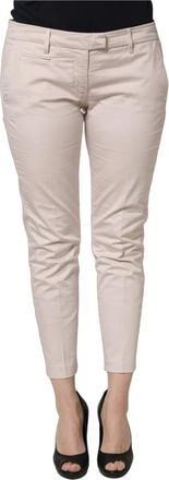 Versace Jeans Couture Low Waist Tapered Cropped Broeken - Dames - Vrijetijds broeken - Beige - W32 - Broeken