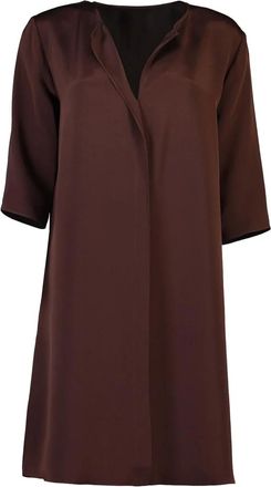 Peter Cohen Oh satin V-neck dress - Brown