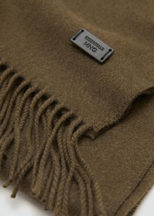 Mango Sciarpa tinta unita frange kaki - Uomo - Taglia unica - MANGO MAN