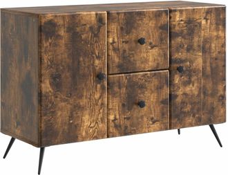 vidaXL Aparador Roble Ahumado 89 X 34,5 X 60 Cm Madera De Ingenier&iacute;a Vidaxl