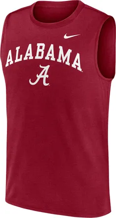 Nike Alabama Primetime Arch Legend Nike Mens Dri-FIT College Muscle Tank Top in Red | 01B369WABN-G1M