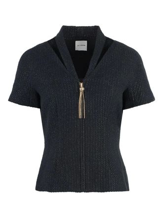 St. John ribbed short-sleeve top - Black