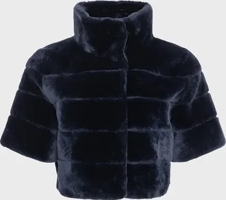 Gorski Horizontal Lamb Shearling Short-Sleeve Bolero Jacket