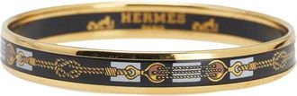 Herm&egrave;s 2000-2025 smalle Design Bangle 65 armband met email en touw design - Blauw