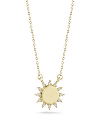 Ember Fine Jewelry 14K 0.05 Ct. Tw. Diamond Sun Necklace