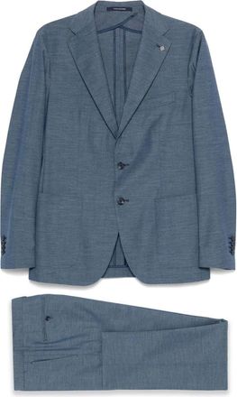 Tagliatore Single-breasted pak - Heren - Pakken - Blauw - Maat: L Zijde