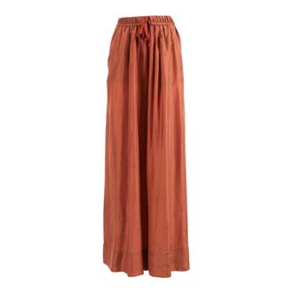Forte_Forte Dames, Broeken, Bruin, Maat: M Zijde