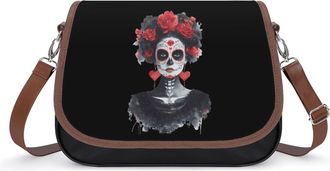 Generic La Calavera Catrina Dia De Los Muertos Day Fashion Womens Crossbody Bags Novelty Handbag Shoulder Bag Purse