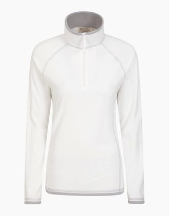 Mountain Warehouse Womens Mountain Warehouse Womens/Ladies Montana Half Zip Fleece Top - Cream - Size: 16