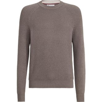 Brunello Cucinelli English Rib knit sweater in Hazelnut at Nordstrom, Size 56 It