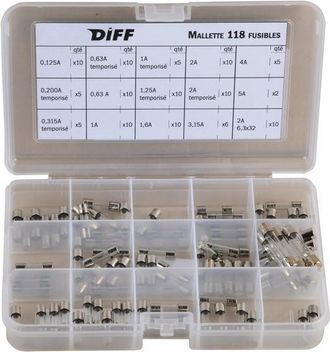 DIFF Eyewear Fusibile E Portafusibile Valigetta 118 Fusibili