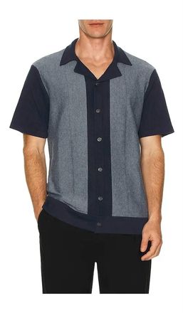 Rails Silas Shirt In Navy Lagoon Stripe