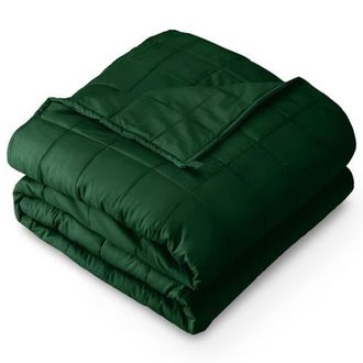 Bare Home Cotton Weighted Blanket in Forest Green at Nordstrom, Size 15 Lb