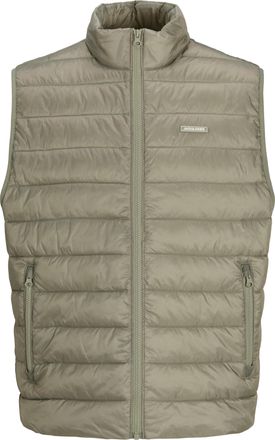 Jack & Jones Steppweste JACK & JONES JJLOUIS LIGHT BODYWARMER COLLAR, Herren, Gr. XL, vetiver, Web, Obermaterial: 100% Polyester, unifarben, regular fit normal, We