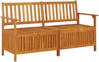 vidaXL Banco de almacenaje madera maciza de acacia 148 cm vidaXL