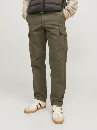 Jack & Jones Cargohose JACK & JONES JPSTKANE BARKLEY CARGO PANT NOOS, Damen, Gr. 28, L&auml;nge 32, gr&uuml;n (olive night), Web, Obermaterial: 100% Baumwolle, unifarben, re